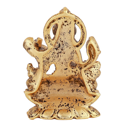 Estele Gold-Polished Goddess of Knowledge Sarasavti Ma Idol for Home & Car decor