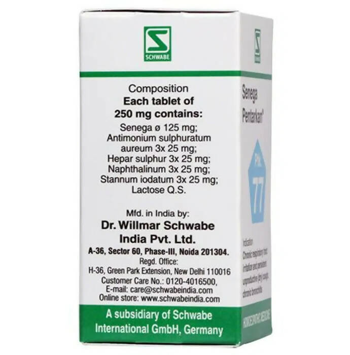 Dr. Willmar Schwabe India Senega Pentarkan Ptk 77 Tablets