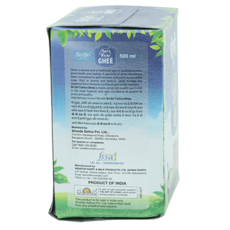 Sri Sri Tattva Cow's Pure Ghee | Pure Cow Ghee for Better Digestion and Immunity | Pure A2 Cow Ghee