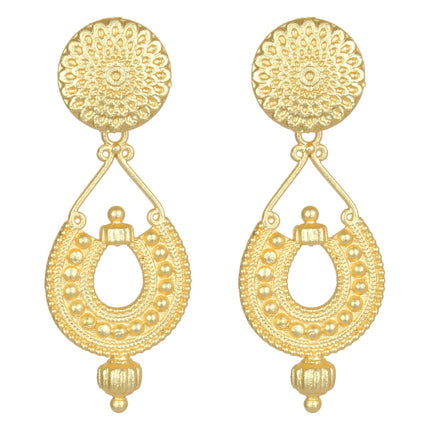 Joban Fashion Women Matte Gold Brass Earrings