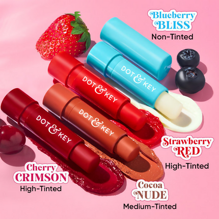 Dot & Key Barrier Repair Hydrating Lip Balm SPF 50 With Ceramides & Peptides Cherry Crimson