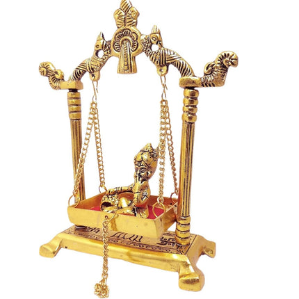 KridayKraft Laddu Gopal on Jhulla Palana Metal Statue