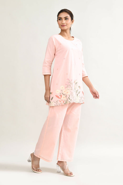 Joban Fashion Peach Pink Cotton Coord Set