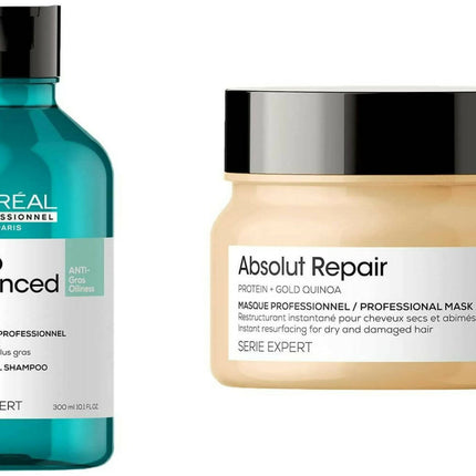 L'Oreal Paris Professionnel Scalp Advanced Anti-Oiliness Dermo-Purifier Shampoo Absolut Repair Professional Hair Mask