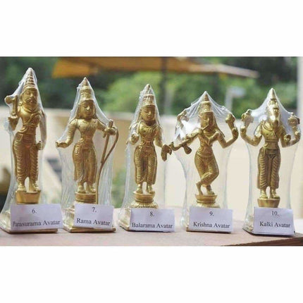 Dasavathara 10 Avathara's of Lord Vishnu-Brass Statue Set