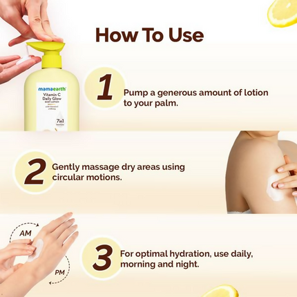 Mamaearth Vitamin C Daily Glow Body Lotion For Skin Brightening