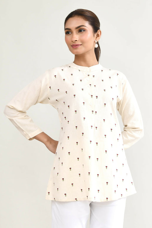 Joban Fashion Off White Kurta Top