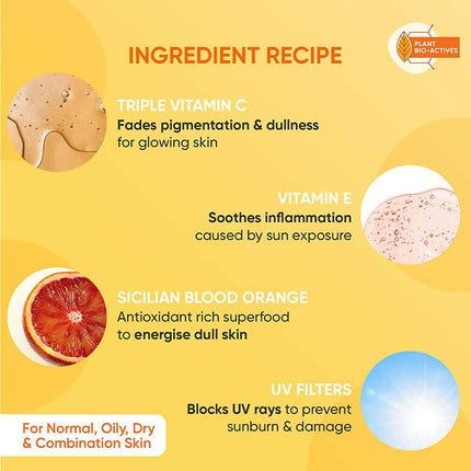 Dot & Key Vitamin C + E Face Sunscreen SPF 50 PA+++ For Glowing Skin, 100% No White Cast