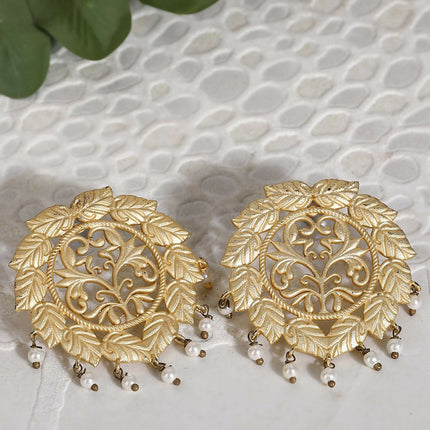 Joban Fashion Women Handcrafted Matte Gold Earrings