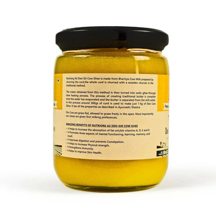 Upaveda A2 Pure Ghee| 100% Gir Cow Ghee | A2 Cow Desi Pure Ghee | Organic Grass Fed Cows | Traditional Bilona Method Ghee