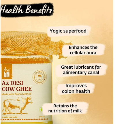 Isha Life Pure A2 Desi Cow Ghee | Made Traditionally from Curd | Made from Grass-fed Free Grazing Desi Cows' Milk