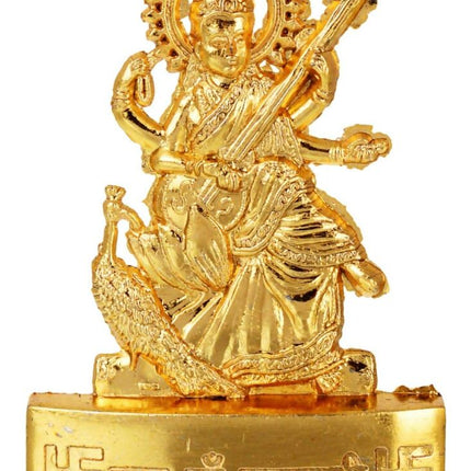 Kesar Zems Zinc Plated Goddess Saraswati Idol