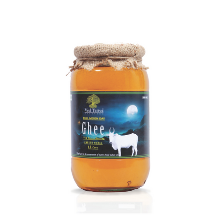 Tatsat Full Moon Day Ghee From Forest Gazing Amruth Mahal A2 Cows | Pure A2 Ghee, Natural & Healthy, Non-GMO