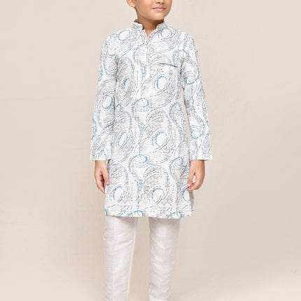 Joban Fashion Cotton Based Full Embroidered Work White Kurta With Straight Fit Pant
