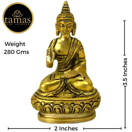 Tamas Brass Buddha Idol Decorative Showpiece (Golden)