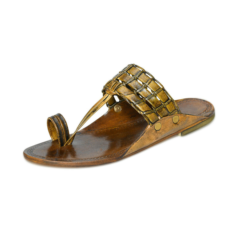 Stepsoft Men’S Brown Kolhapuri Slippers – Traditional Leather Party Footwear