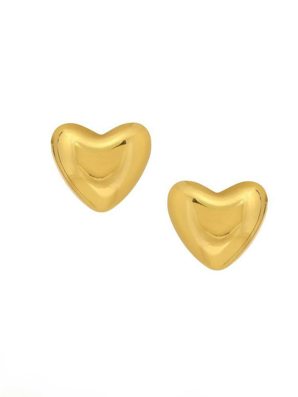 Golden Heart Studs - Ruby Raang