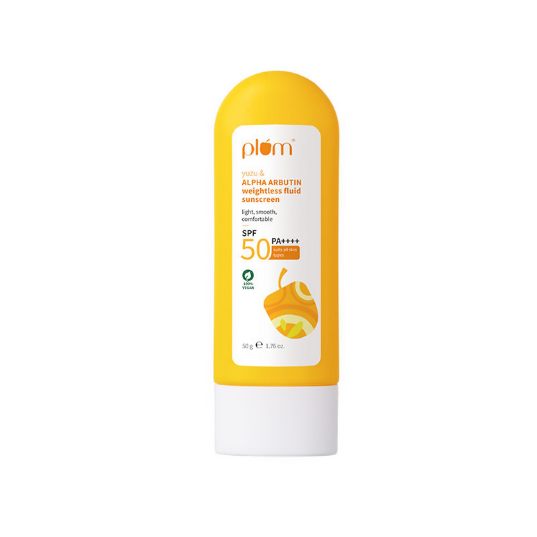 Plum Yuzu & Alpha Arbutin Weightless Fluid Sunscreen SPF 50 PA++++