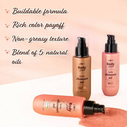 Plum Bodylovin' Body Shimmer Oil - Peach Glow