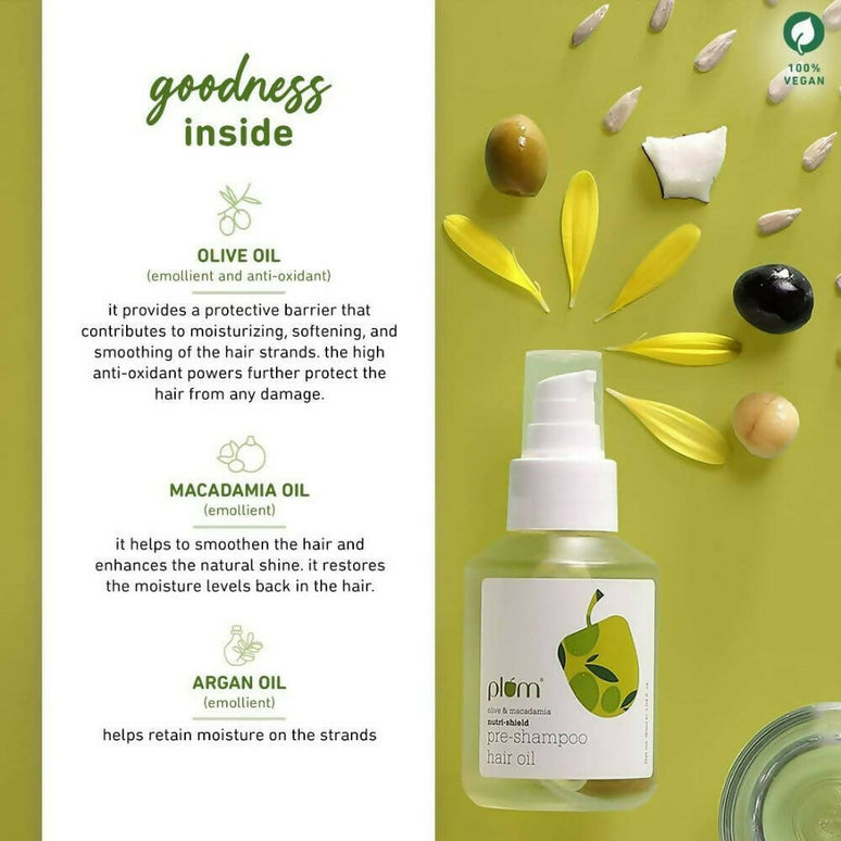 Plum Olive & Macadamia Nutri-Shield Pre-Shampoo Hair Oil