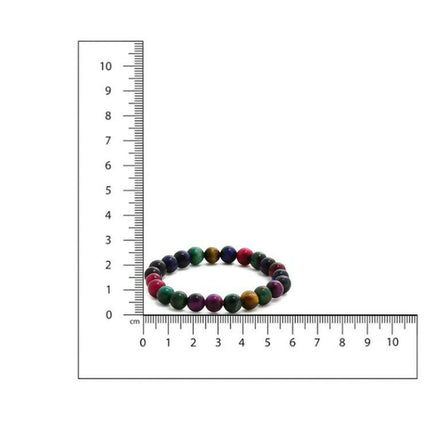 Red Carnelian, Lapis Lazuli, Amethyst and Green Avanturine Multicoloured Cyrstal Beads bracelet - Ruby Raang