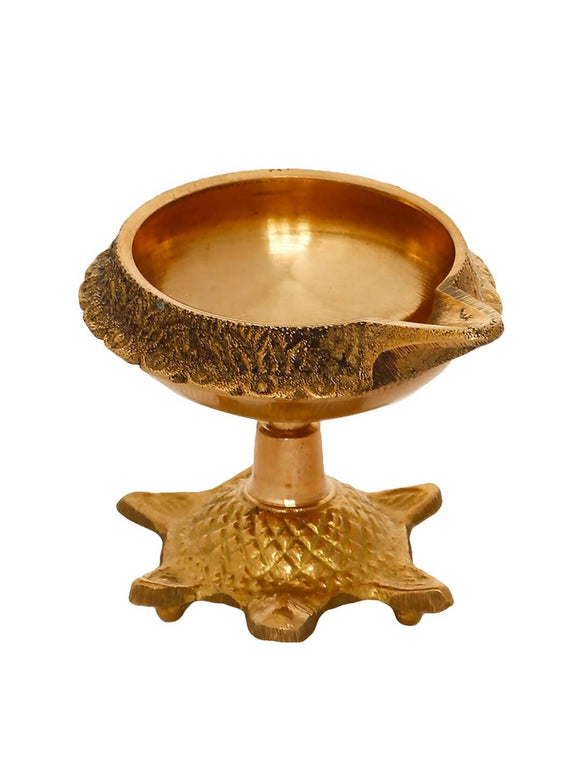 eCraftIndia Set of 2 Diya with Tortoise Base
