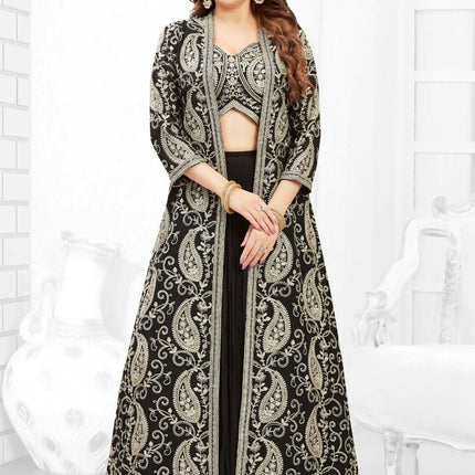 Joban Fashion Georgette Black Color Lehenga Choli