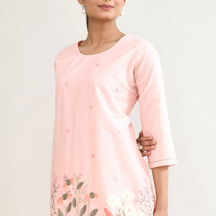 Joban Fashion Peach Pink Cotton Coord Set