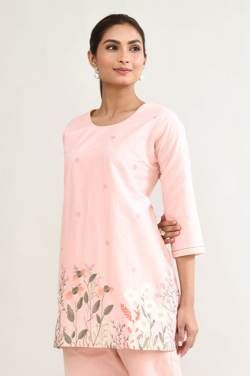 Joban Fashion Peach Pink Cotton Coord Set