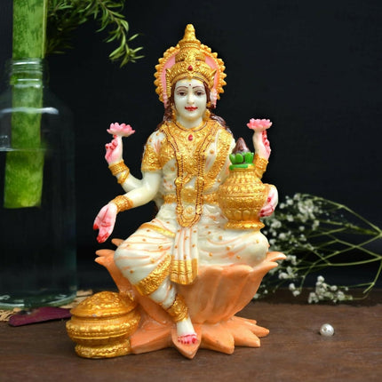Shri balaji craft Marble Lakshmi Ji Sculpture for Pooja Room