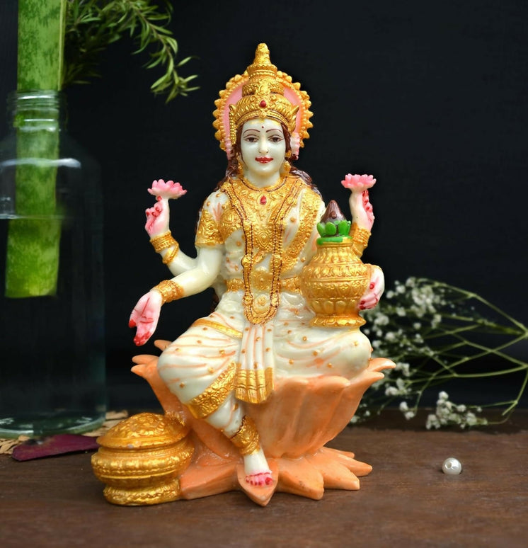 Shri balaji craft Marble Lakshmi Ji Sculpture for Pooja Room