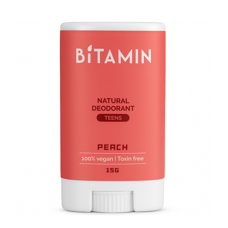 Bitamin Peach Teens Natural Deodorant Roll On Stick