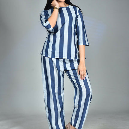 Morchari Digital Print Semi Muslin Co-Ord Set Top & Trouser-Multicolor