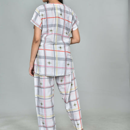 Morchari Digital Print Semi Muslin Co-Ord Set Top & Trouser-Multicolor