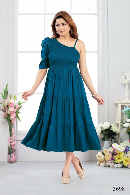 Joban Fashion Heavy Muslin Airforce Blue Color Tunic