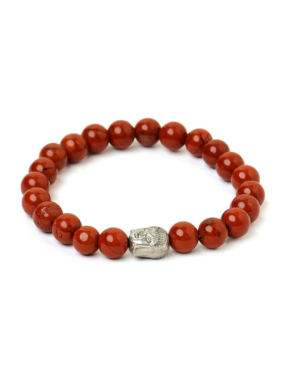 Red Jasper with Buddha Bracelet - Ruby Raang