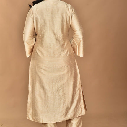 Morchari Women And Hand Embroidery Co-Ord Set-Beige