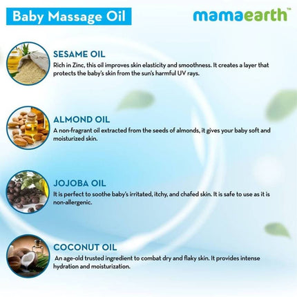 Mamaearth Soothing Massage Oil For Babies With Sesame, Almond & Jojoba Oil