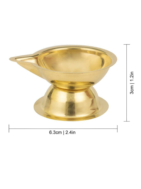 Spillbox Gold-Toned Brass Diya Stand Pooja Essential