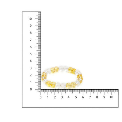 Clear Quartz & Citrine Yellow and White Beads Bracelet - Ruby Raang