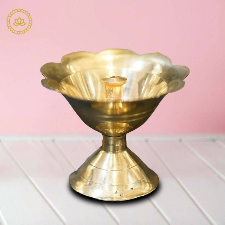 Brass Designed Diya with Stand