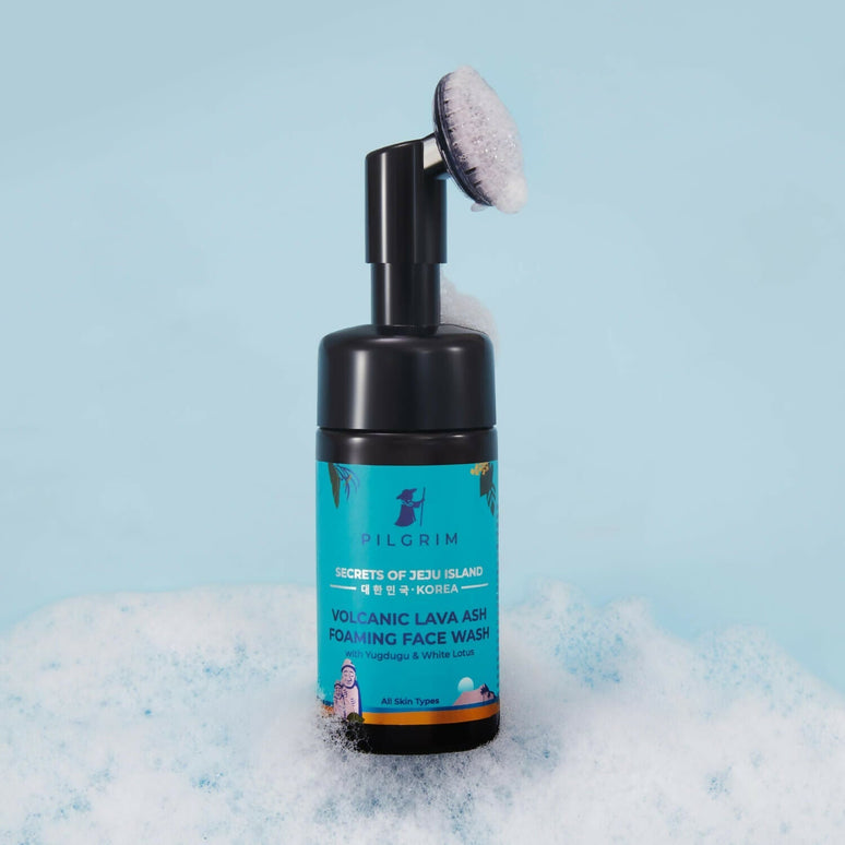 Pilgrim Volcanic Lava Ash Foaming Face Wash with Brush - Limited Time Offer