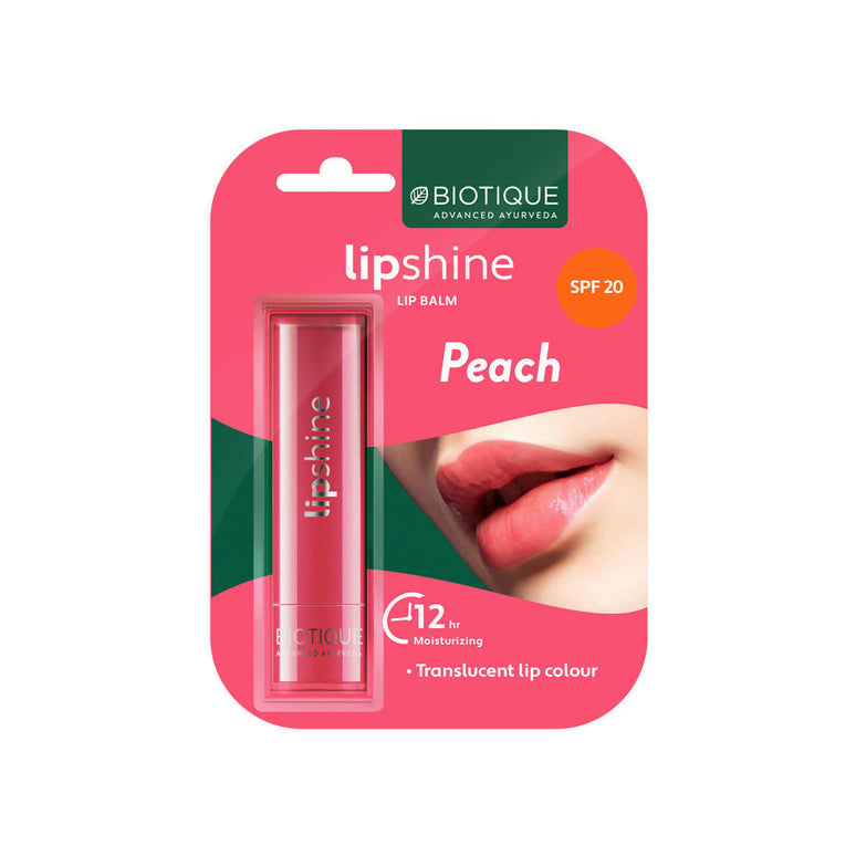 Biotique Lipshine Lip Balm SPF 20 - Peach It