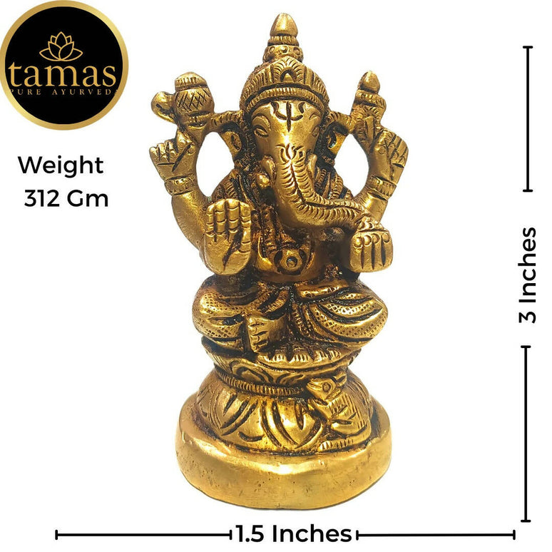 Tamas Brass Handmade Vinayakmoorti Ganesha Statue (Golden)