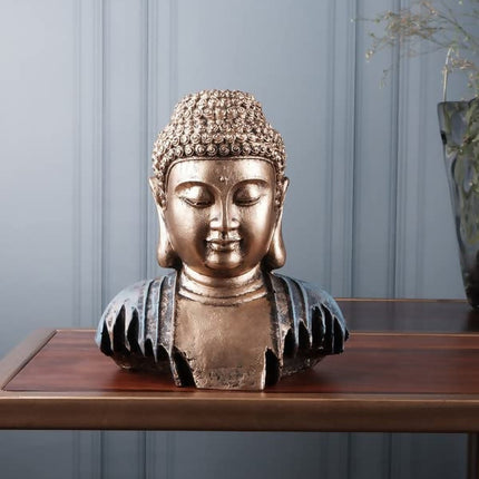 The White Ink Decor Meditation Buddha Idol