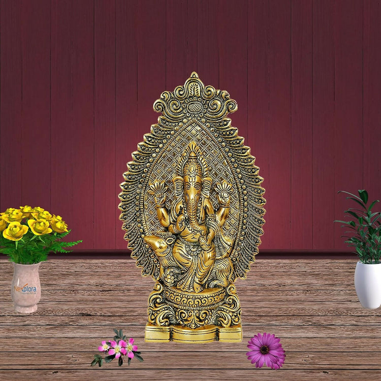 Nexplora Industries Metal Ganesh Idol