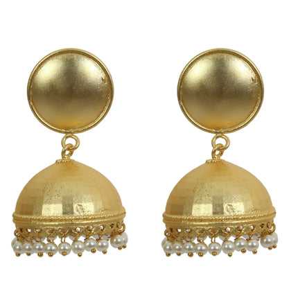 Joban Fashion Women Matte Gold Brass Jhumka