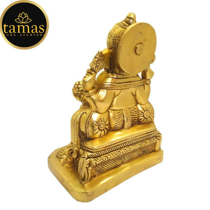 Tamas Brass Lord Ganesh Lakshmi Statue (Golden)
