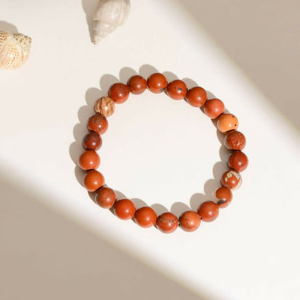 Red Jasper Elastic Bracelet - Ruby Raang