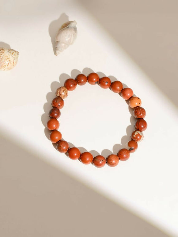 Red Jasper Elastic Bracelet - Ruby Raang